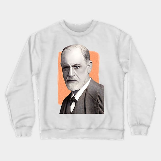 Austrian neurologist Sigmund Freud illustration Crewneck Sweatshirt by Litstoy 